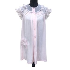 Shadowline Pink Sheer Nylon Nightie size Small